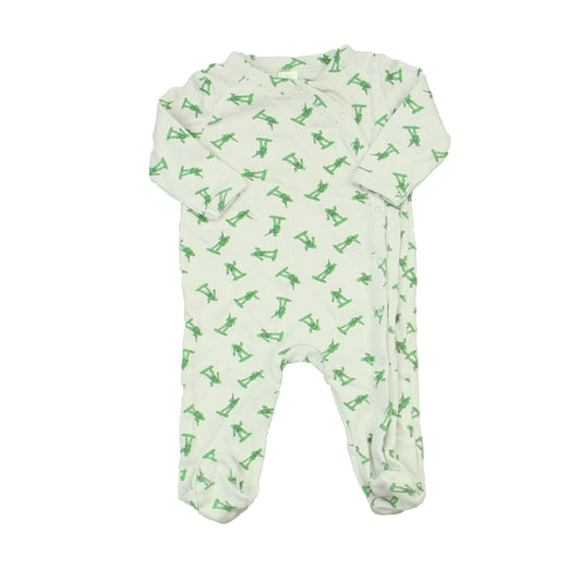 Nordstrom Boys Grey | Green | Toy Soldiers 1-piece footed Pajamas Size: 3 Months Grey | Green | Toy Soldiers