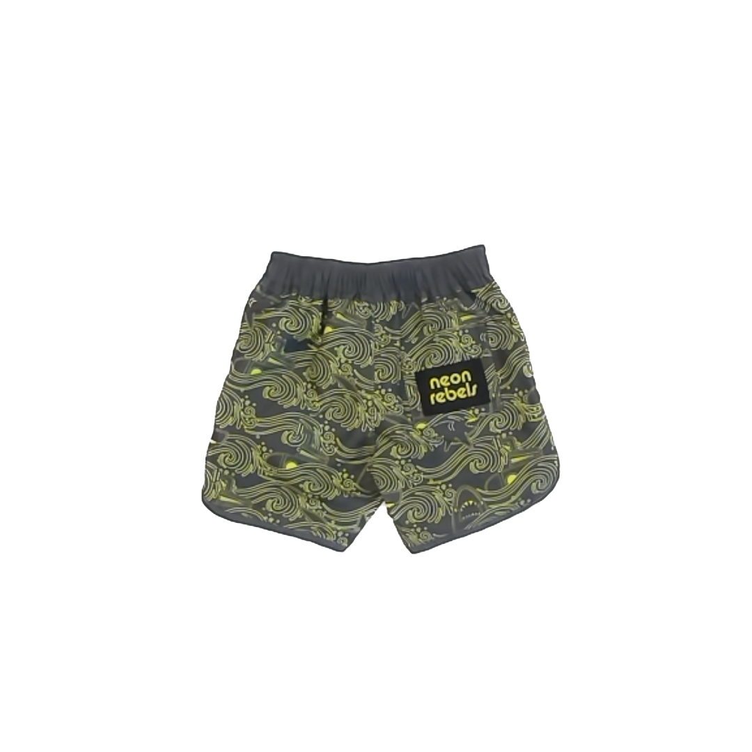Neon Rebels Boys Grey | Green Trunks Size: 2T Grey | Green