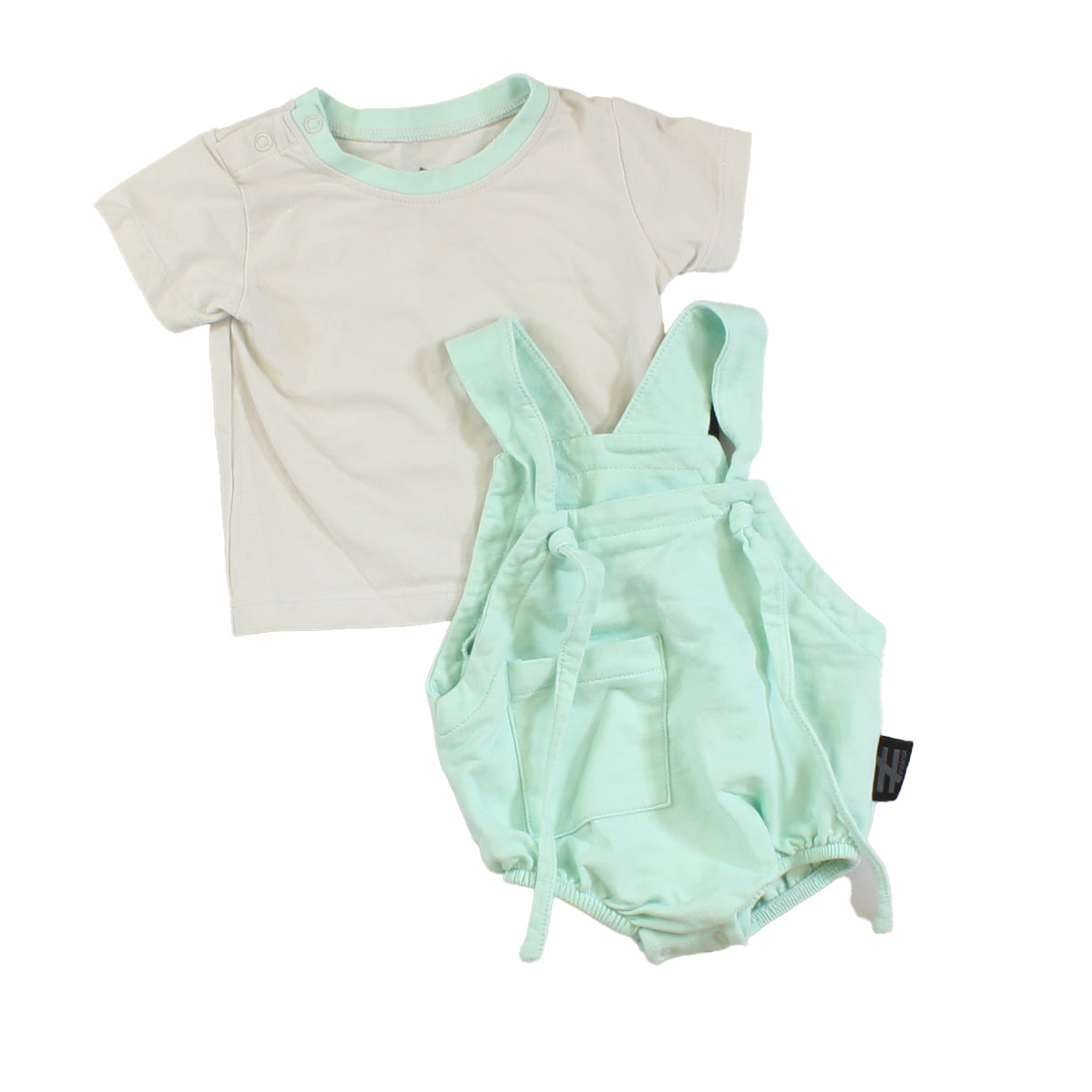 Moinoi Boys Grey | Green Apparel Sets Size: 9-12 Months Grey | Green