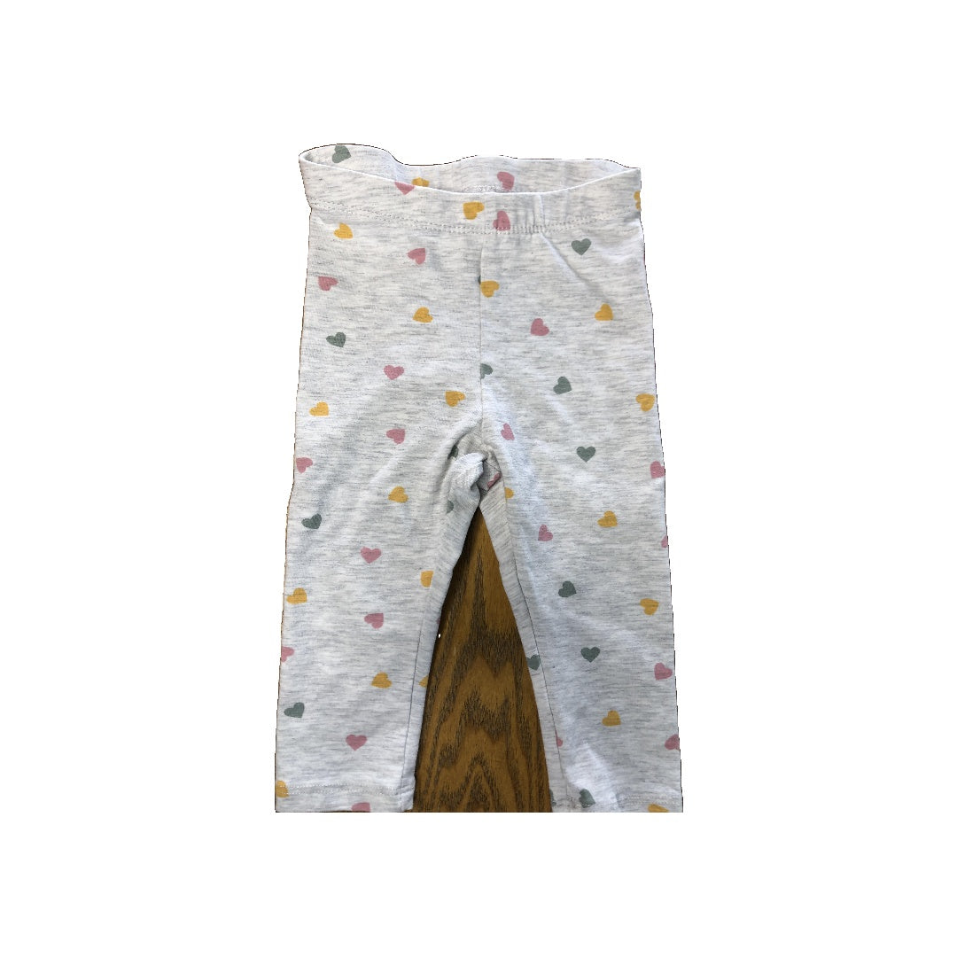 H&M Girls Grey | Hearts Pants Size: 6-9 months Grey | Hearts