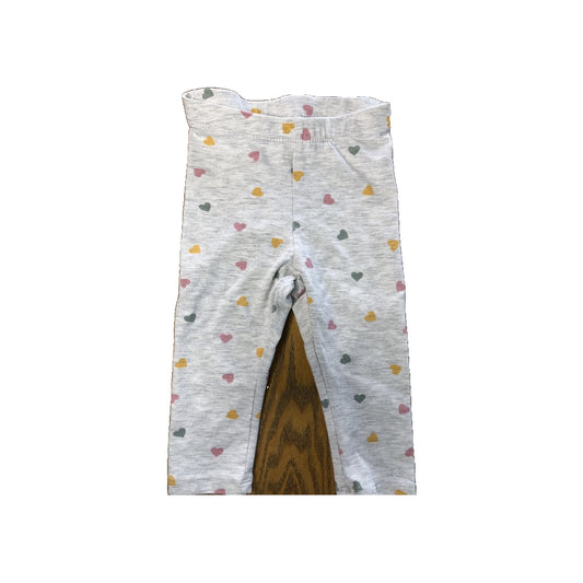 H&M Girls Grey | Hearts Pants Size: 6-9 months Grey | Hearts