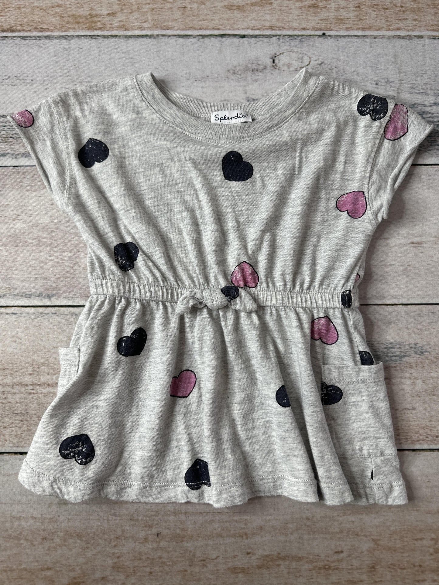 Splendid Girls Grey | Hearts Dress Size: 12-18 months Grey | Hearts