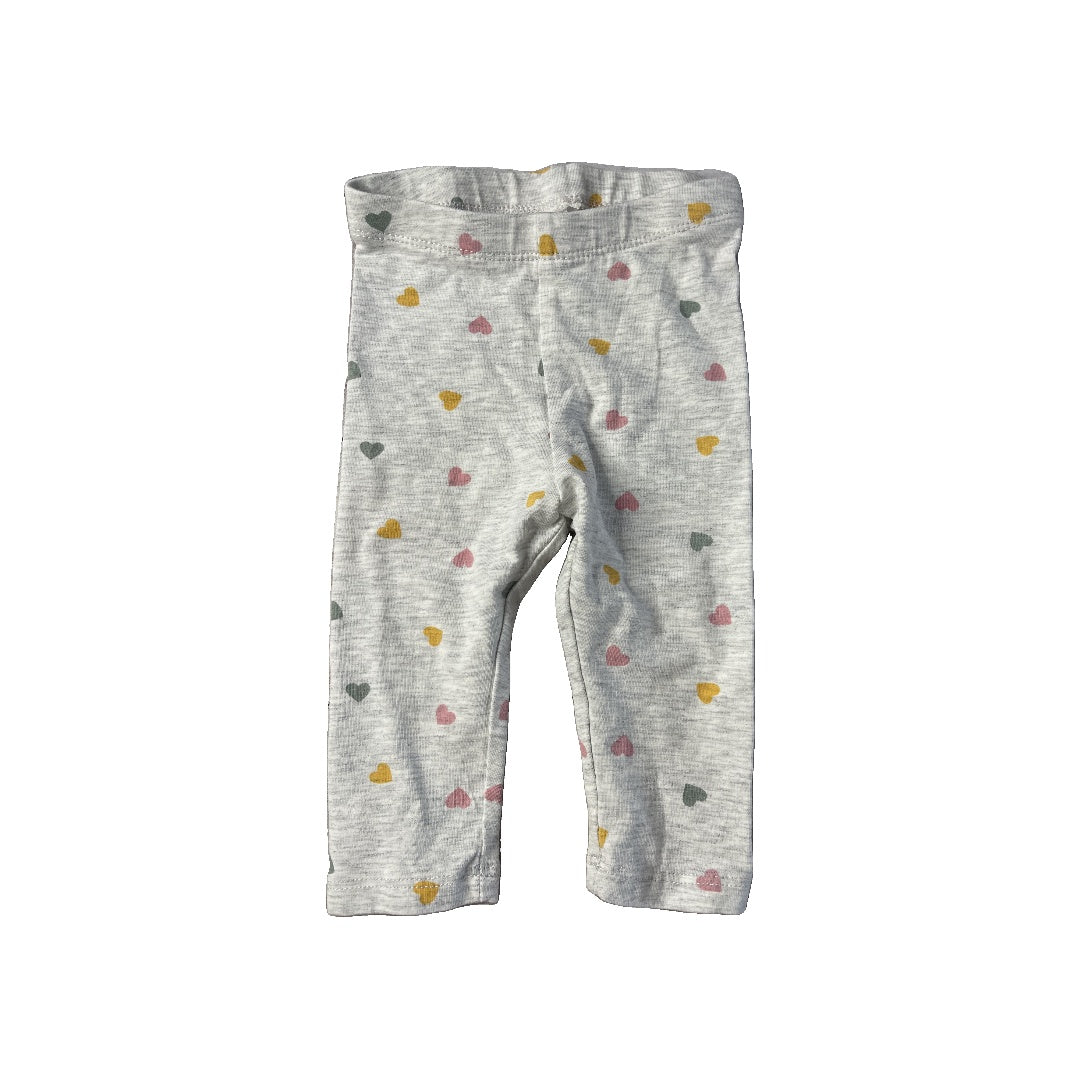H&M Unisex Grey | Hearts Pants Size: 3-6 months Grey | Hearts
