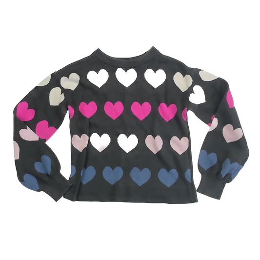 Gap Girls Grey Hearts Sweater Size: 14-16 Years Grey Hearts