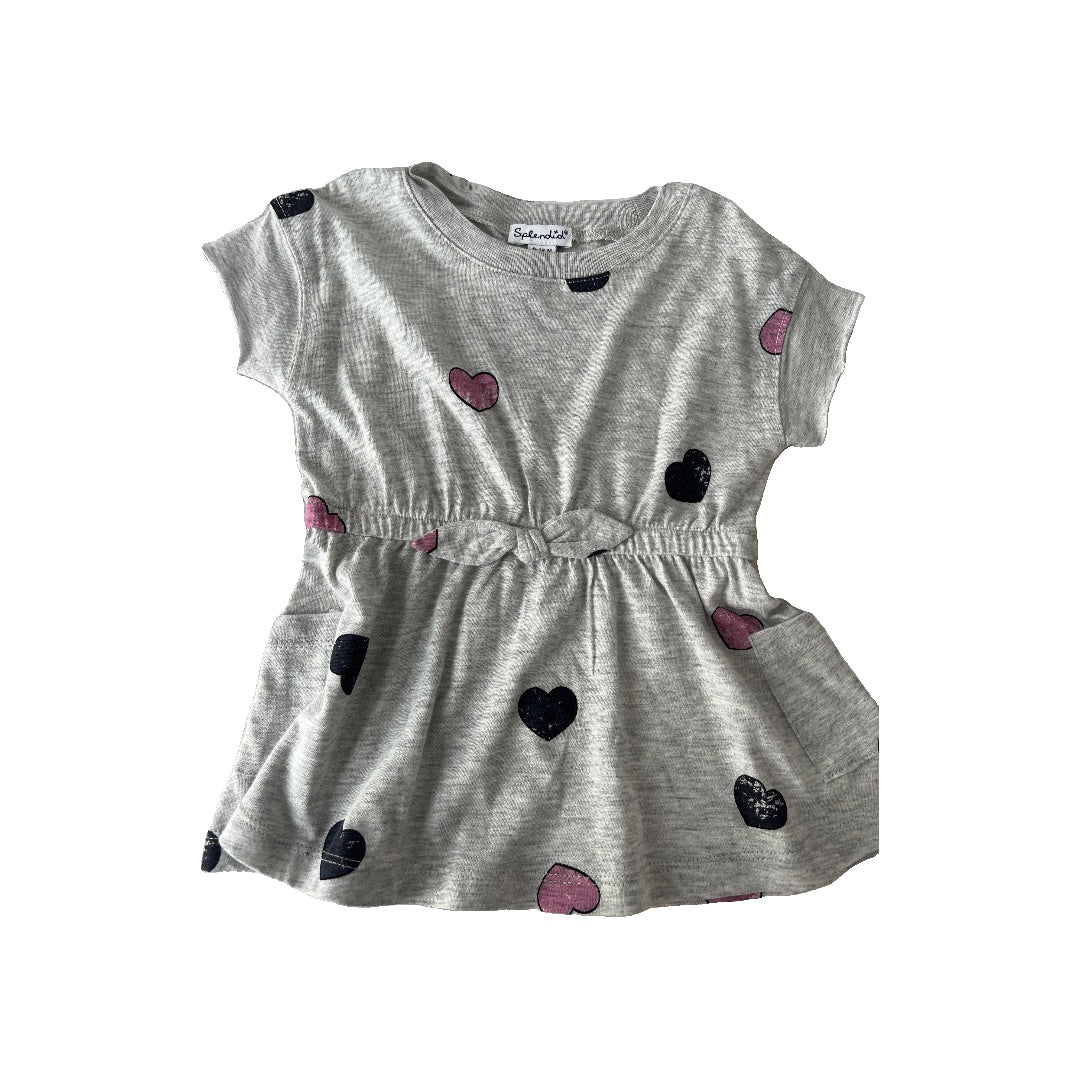 Splendid Girls Grey | Hearts Dress Size: 6-12 months Grey | Hearts