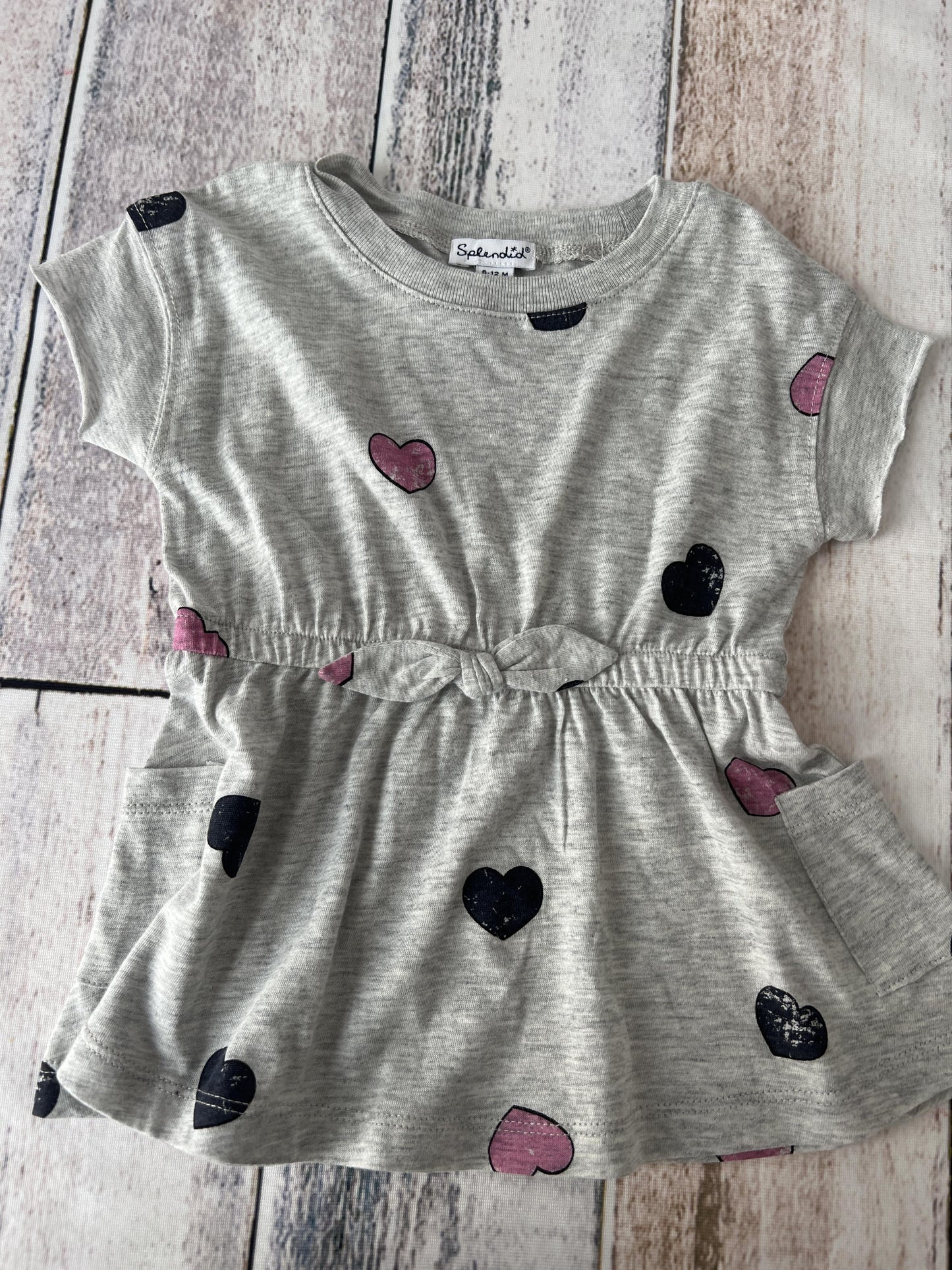 Splendid Girls Grey | Hearts Dress Size: 6-12 months Grey | Hearts