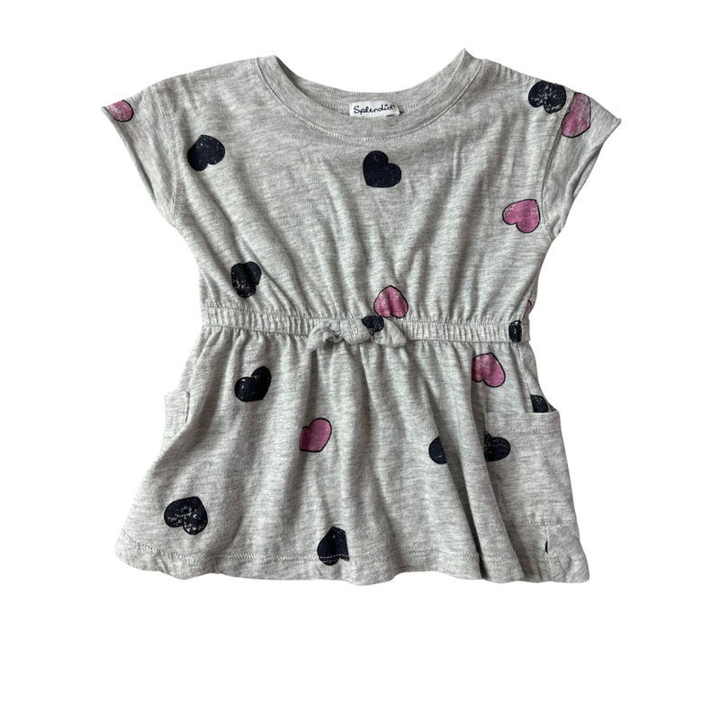 Splendid Girls Grey | Hearts Dress Size: 12-18 months Grey | Hearts