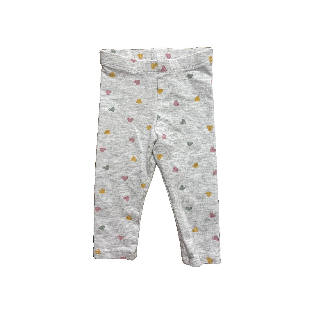 H&M Girls Grey | Hearts Pants Size: 6-9 months Grey | Hearts