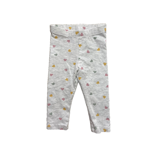 H&M Girls Grey | Hearts Pants Size: 6-9 months Grey | Hearts