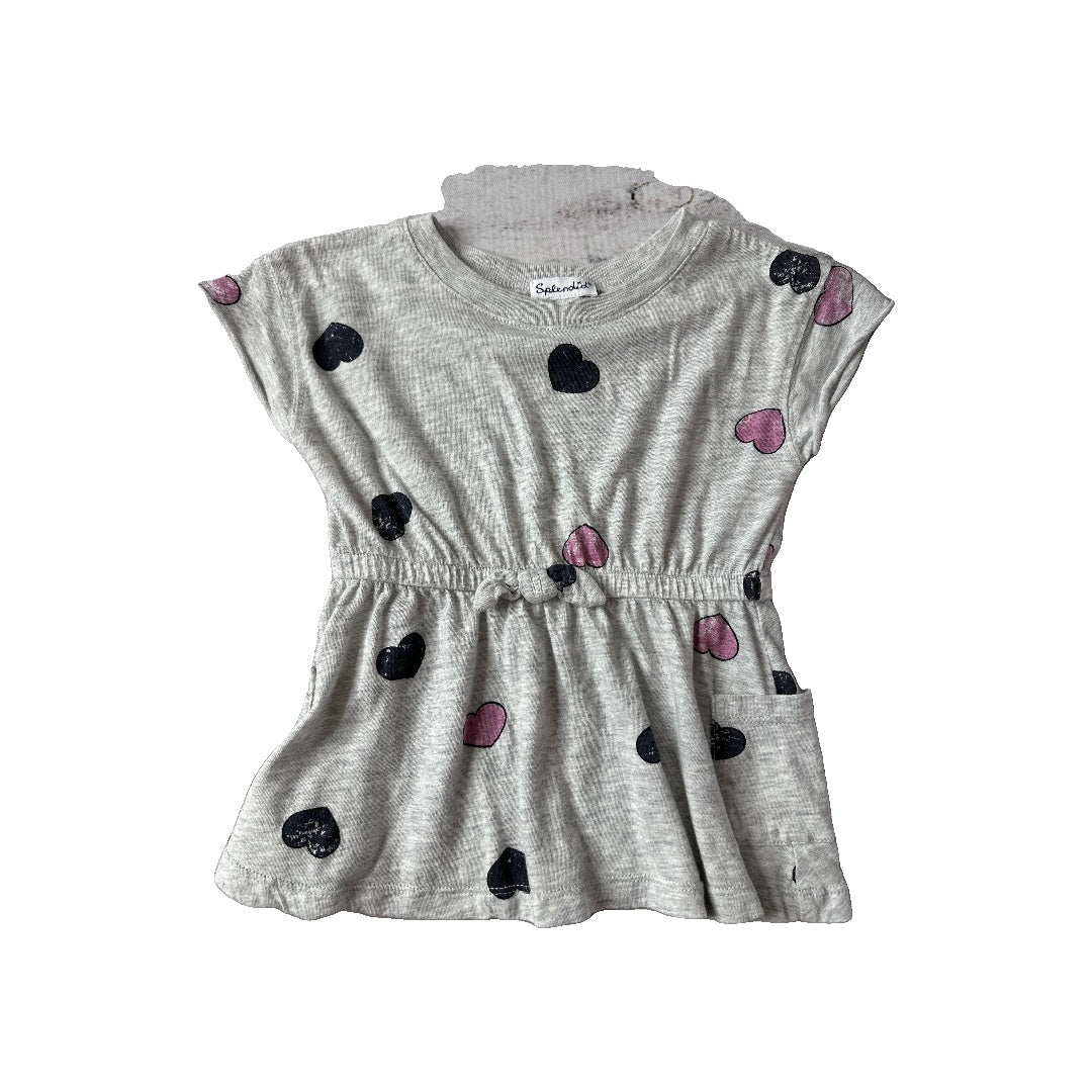 Splendid Girls Grey | Hearts Dress Size: 12-18 months Grey | Hearts