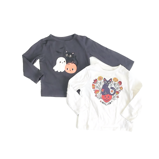H&M | Old Navy Girls Grey | Ivory Long Sleeve T-Shirt Size: 2T Grey | Ivory