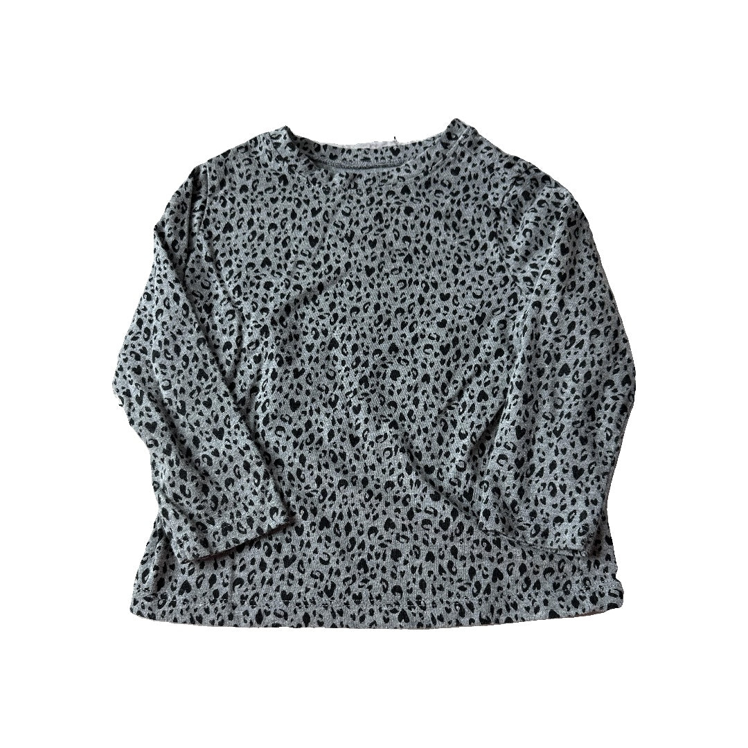 Old Navy Unisex Grey | Leopard print Long Sleeve Shirt Size: 2T Grey | Leopard print