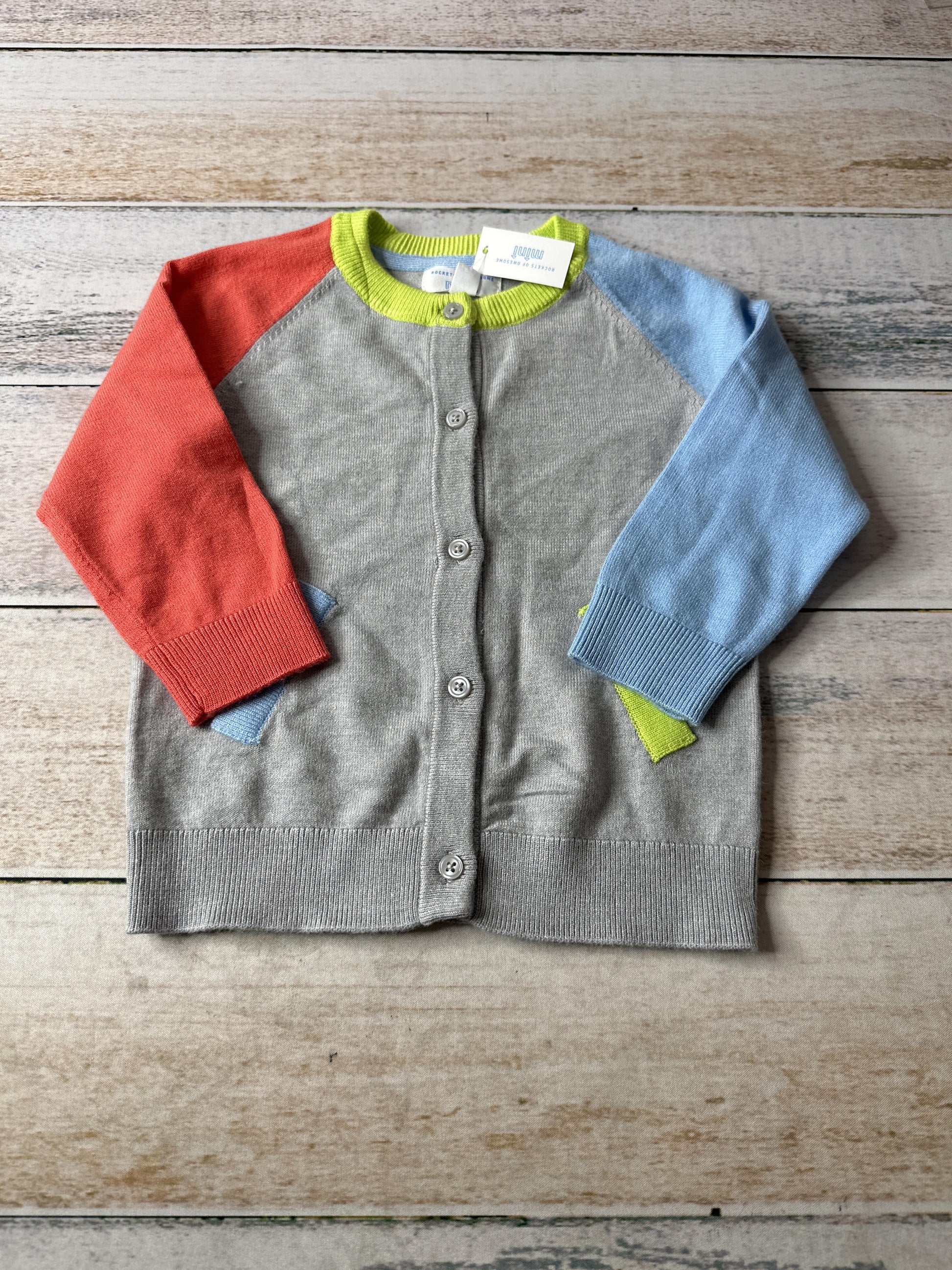 Rockets of Awesome Unisex Grey | Light Blue | Coral | Neon Yellow Sweater Size: 18-24 months Grey | Light Blue | Coral | Neon Yellow