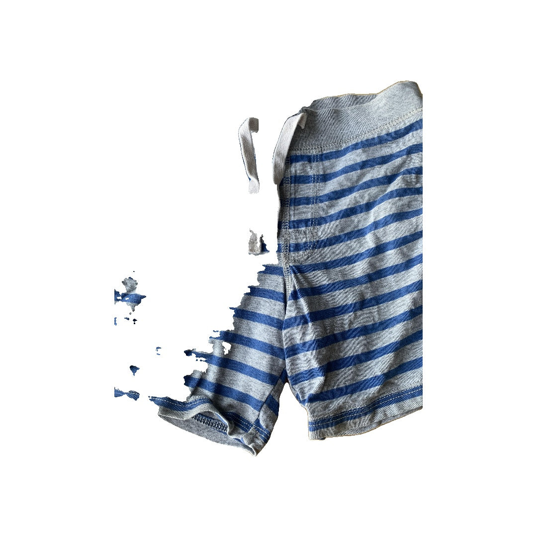 Boys Grey | Light Blue | Stripe Shorts Size: 3T Grey | Light Blue | Stripe