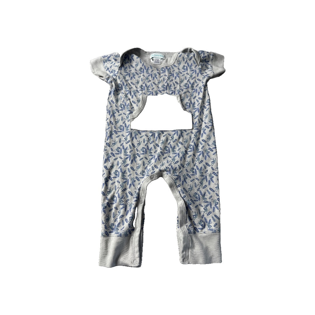 Feather Baby Boys Grey | Light Blue Romper Size: 9-12 Months Grey | Light Blue