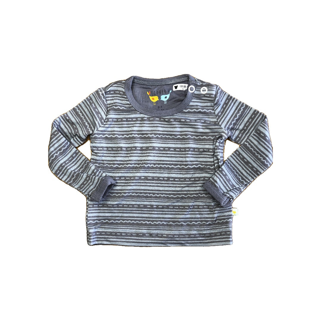 Clover Baby & Kids Boys Grey | Light Blue Pajamas Size: 0-3 months Grey | Light Blue