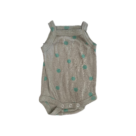 Kate Quinn Girls Grey | light green | Fruit Onesie Size: 0-3 months Grey | light green | Fruit
