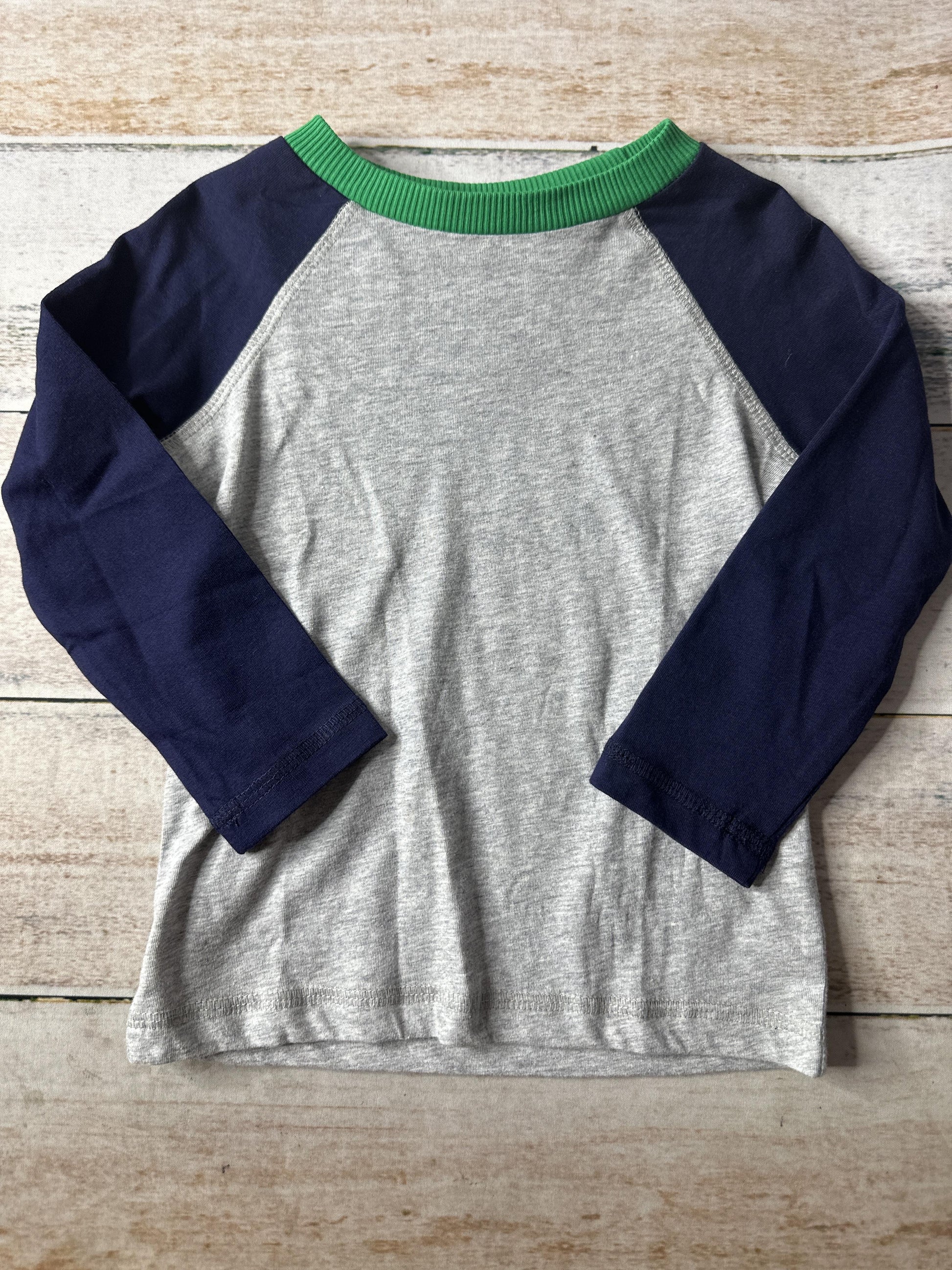 Mightly Boys Grey | light green | Navy Blue Long Sleeve T-Shirt Size: 2T Grey | light green | Navy Blue