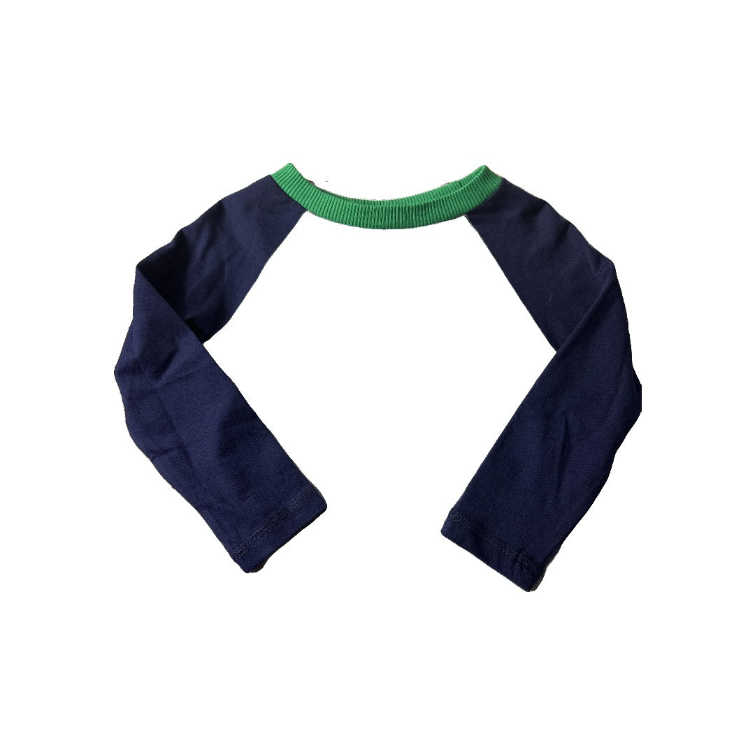 Mightly Boys Grey | light green | Navy Blue Long Sleeve T-Shirt Size: 2T Grey | light green | Navy Blue