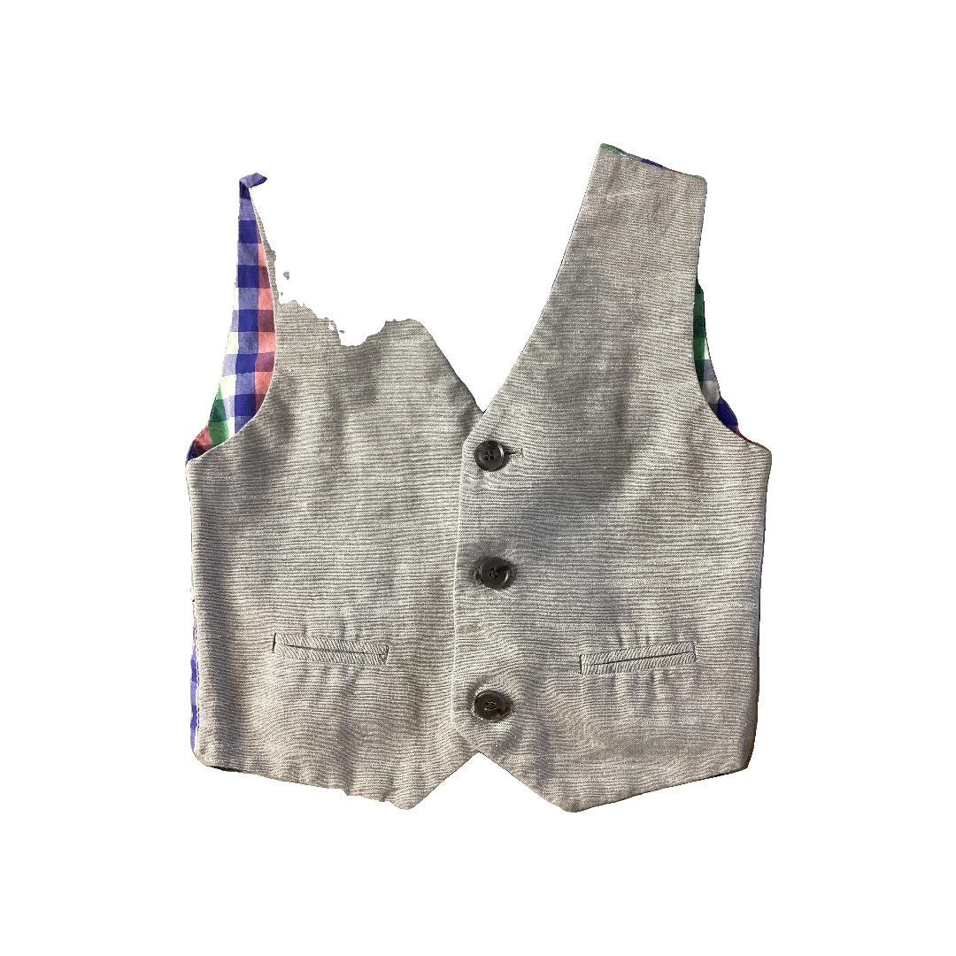 Isaac Mizrahi Unisex Grey | light green | pink | Light Blue Vest Size: 2T Grey | light green | pink | Light Blue