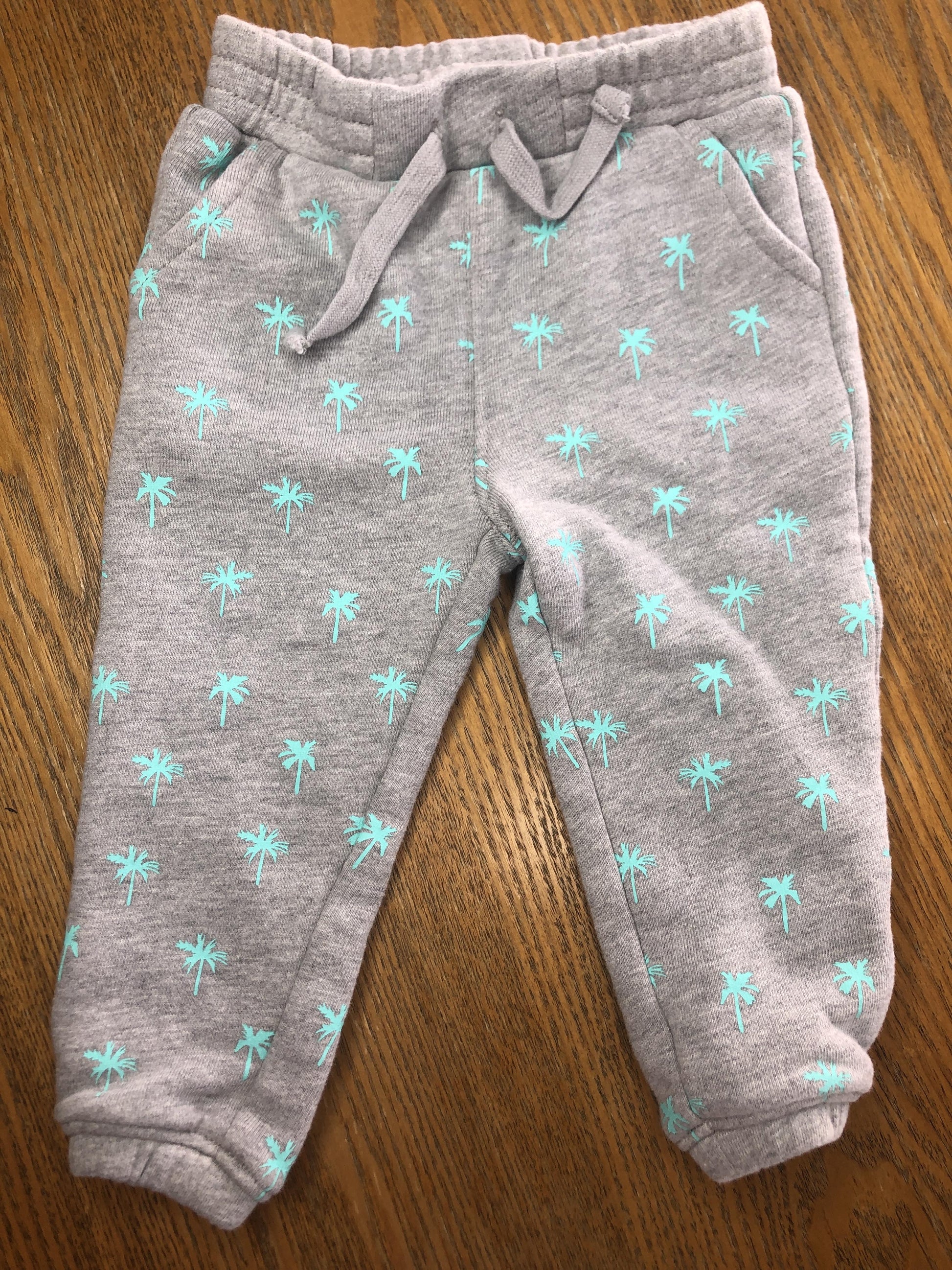 Little Starters Unisex Grey | light green Pants Size: 12-18 months Grey | light green