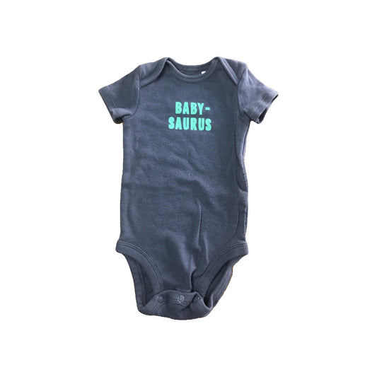 Carters Unisex Grey | light green Onesie Size: 3 months Grey | light green