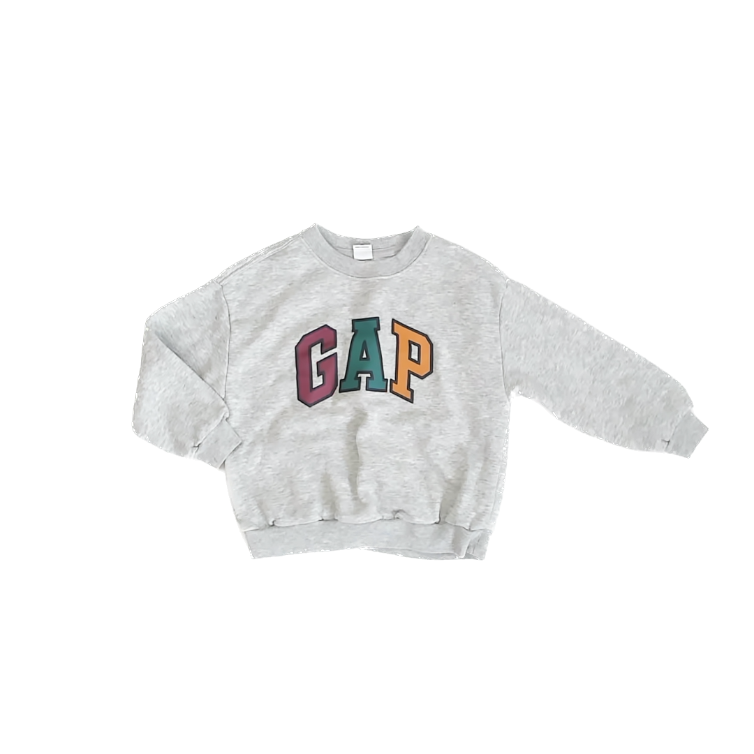 Gap Unisex Grey Logo Sweatshirt Size: 3T Grey Logo