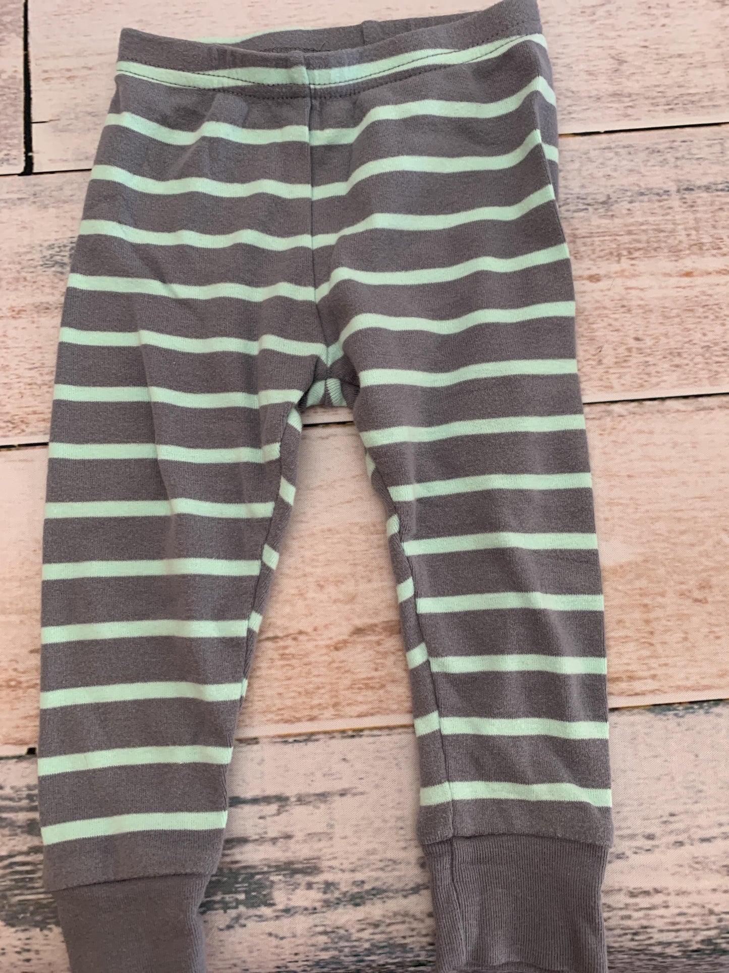 Carters Boys Grey | Mint | Stripe Pajamas Size: 12M Grey | Mint | Stripe