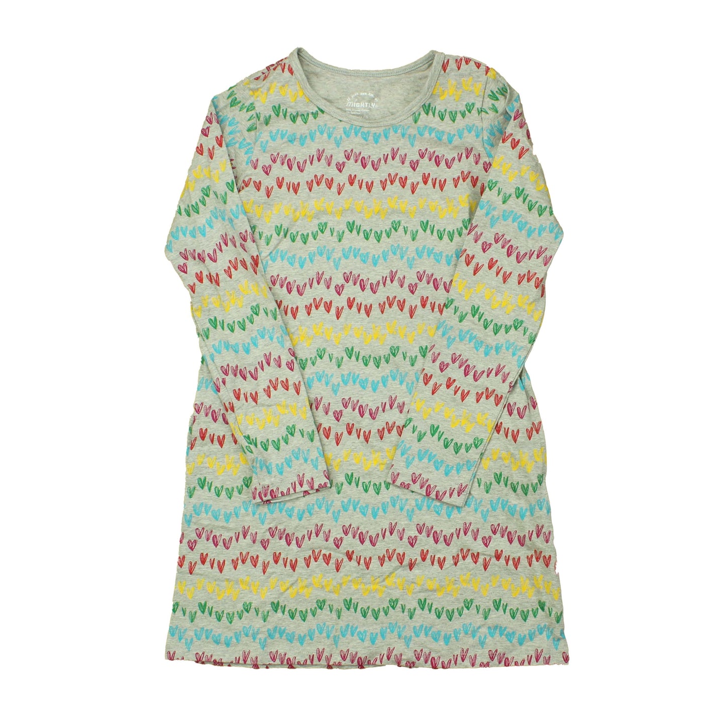 Mightly Girls Grey | Multi | Hearts Dress Size: 10 Years