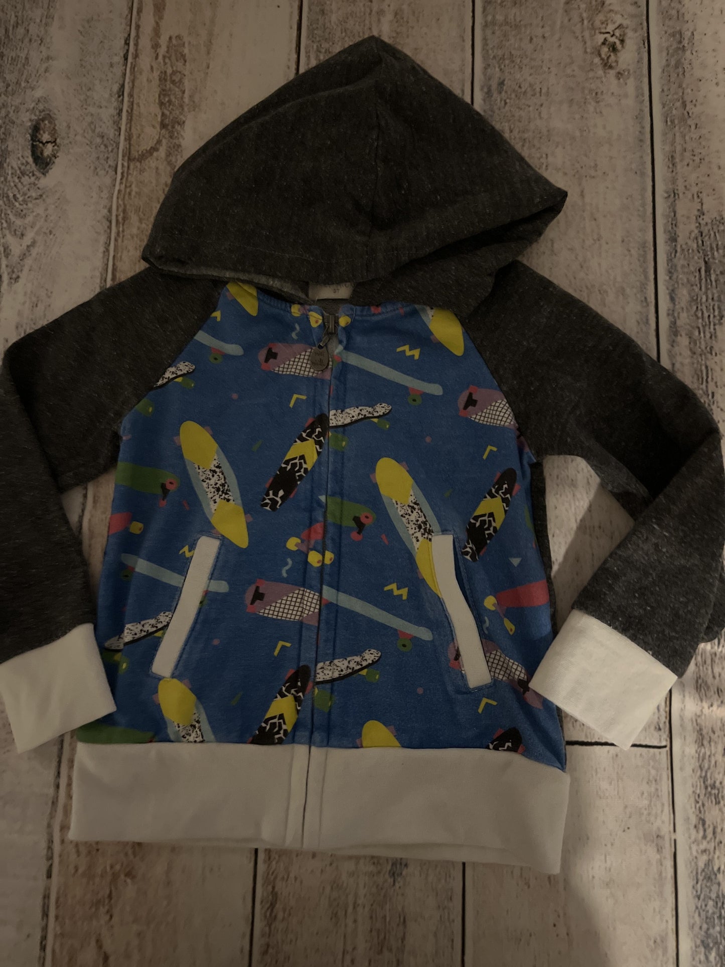 Miki miette Boys Grey | Multi | Pattern Hoodie Size: 3T Grey | Multi | Pattern