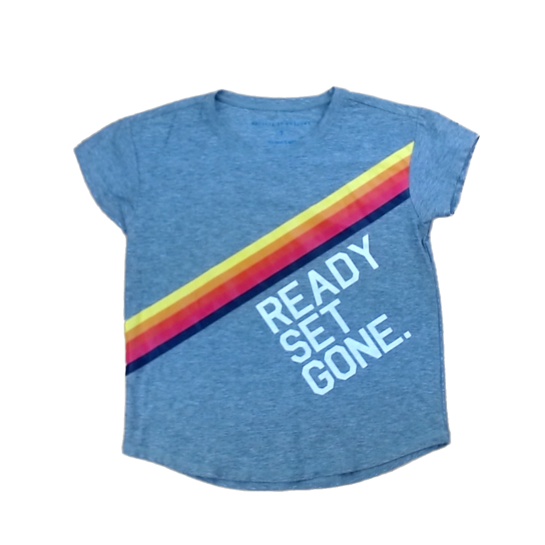Rockets Of Awesome Boys Grey | Multi Stripe | Ready Set Go T-Shirt Size: 7 Years Grey | Multi Stripe | Ready Set Go