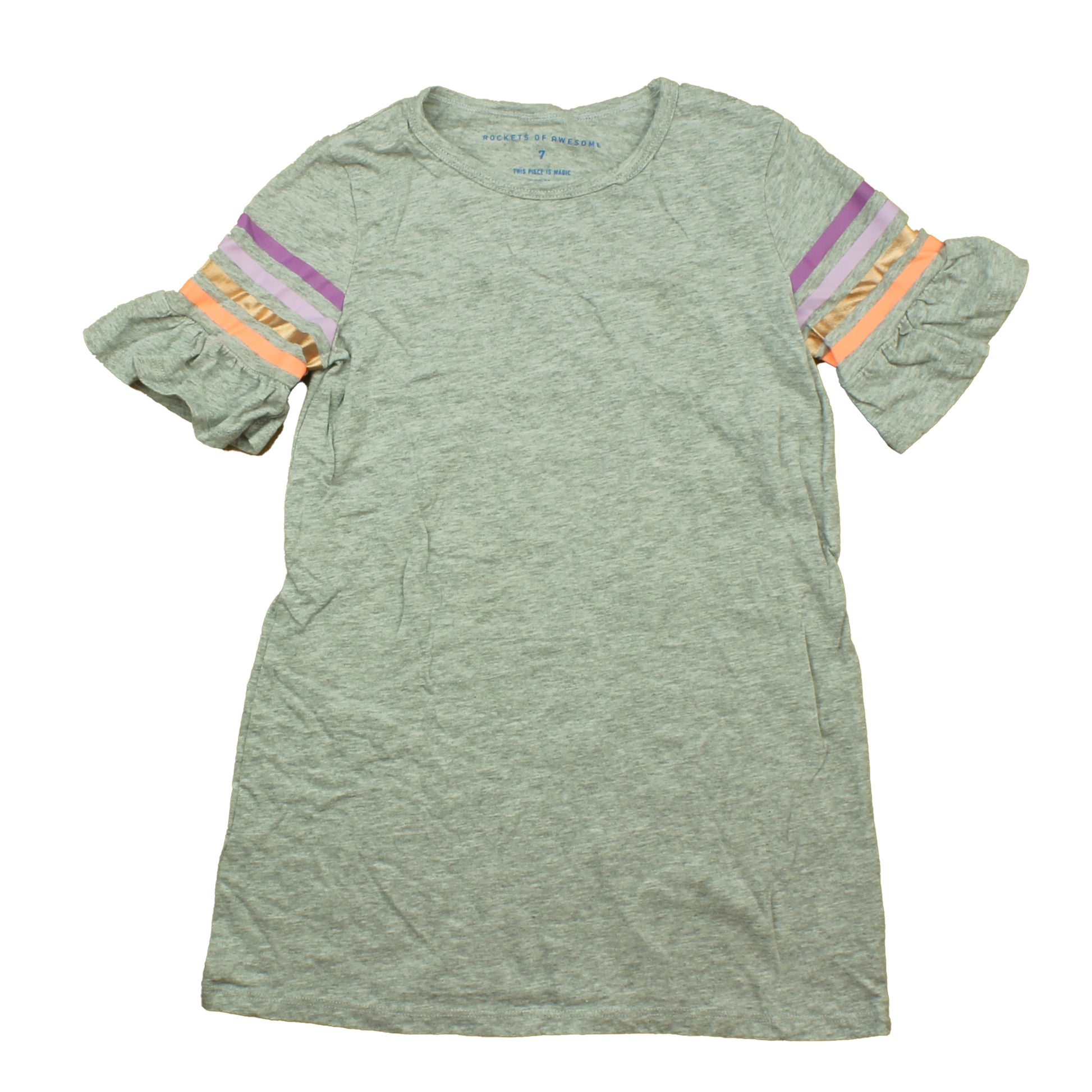 Rockets Of Awesome Girls Grey | Multi | Stripes Dress Size: Big Girl Grey | Multi | Stripes