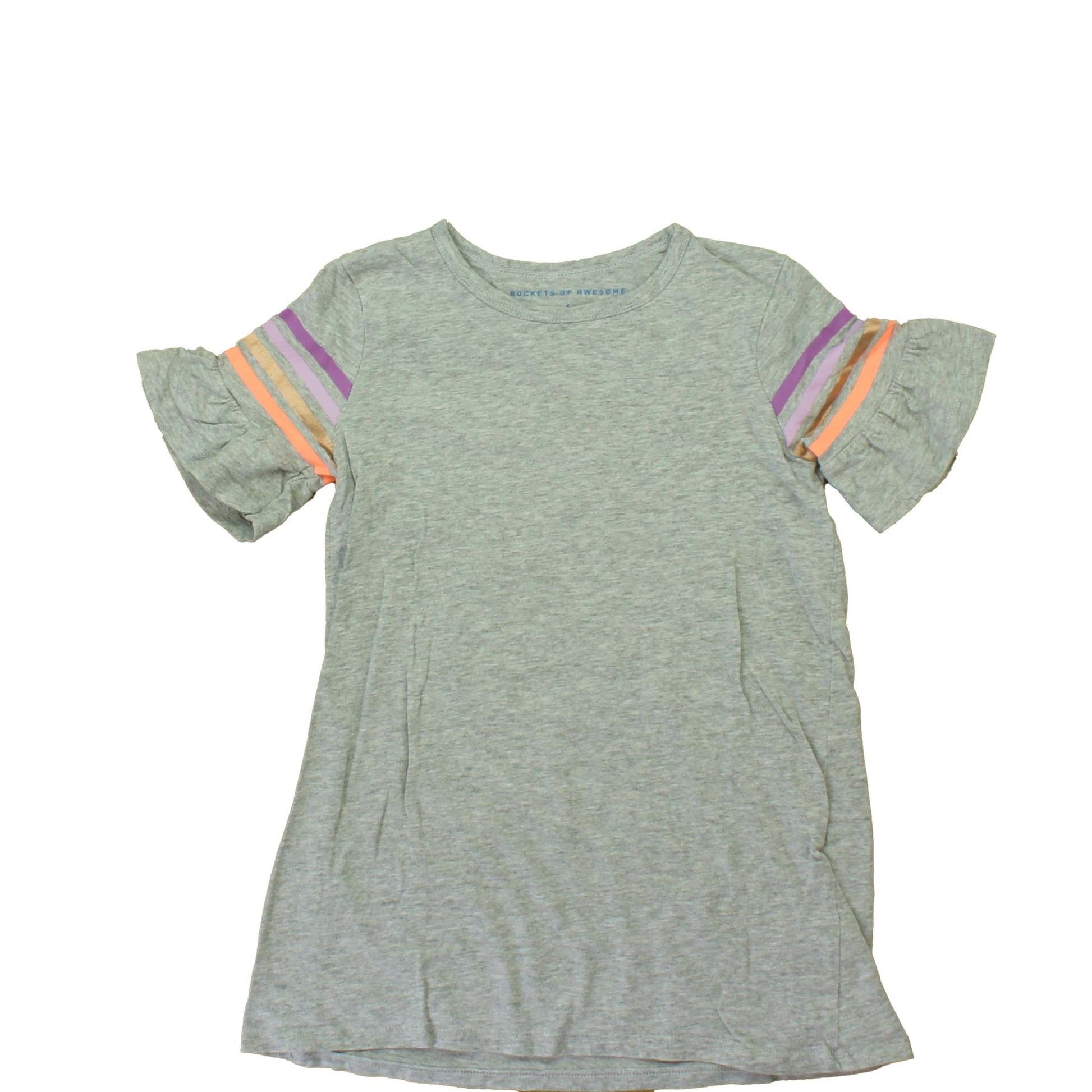 Rockets Of Awesome Girls Grey | Multi | Stripes Dress Size: Big Girl Grey | Multi | Stripes