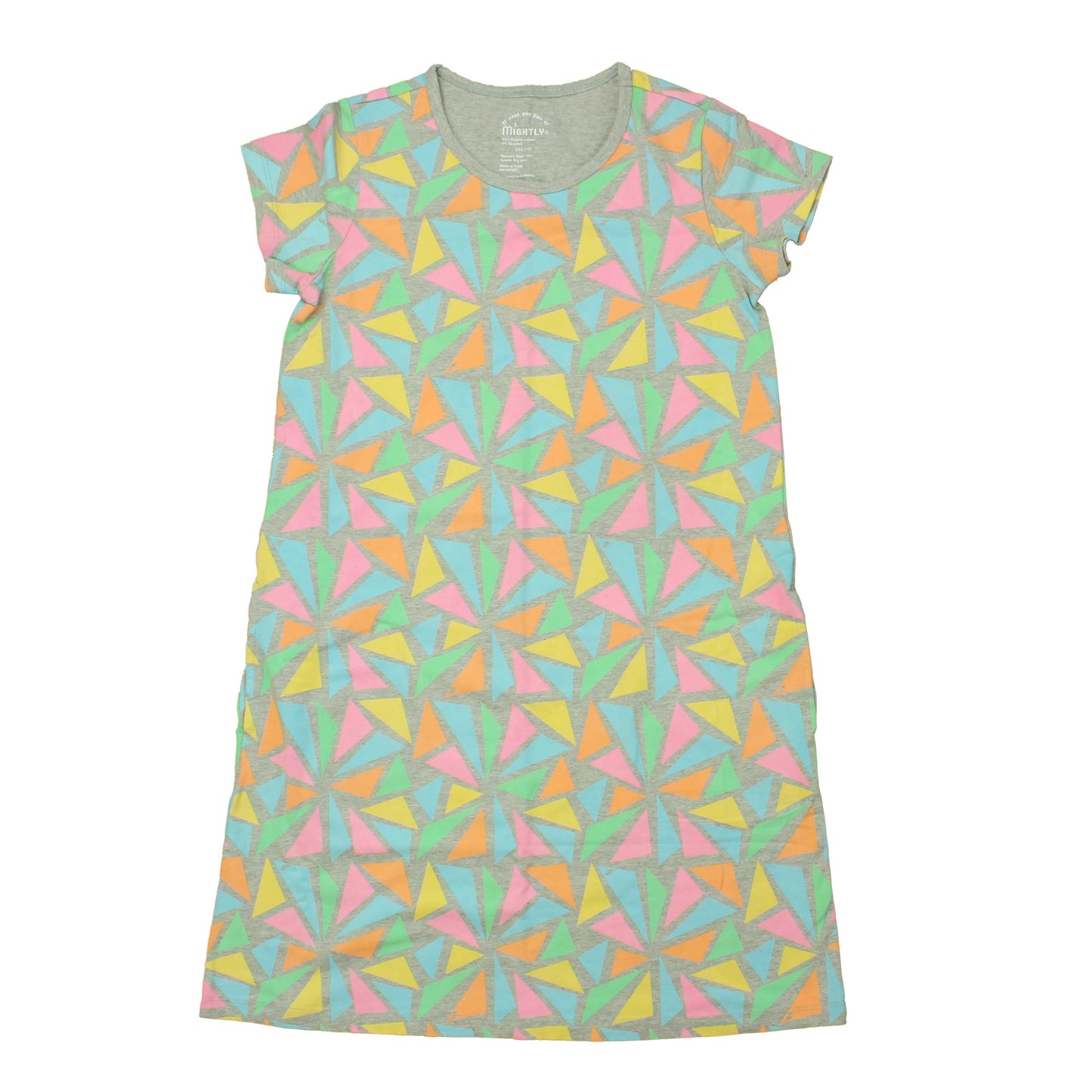 Mightly Girls Grey | Multi | Triangles Dress Size: 14 Years