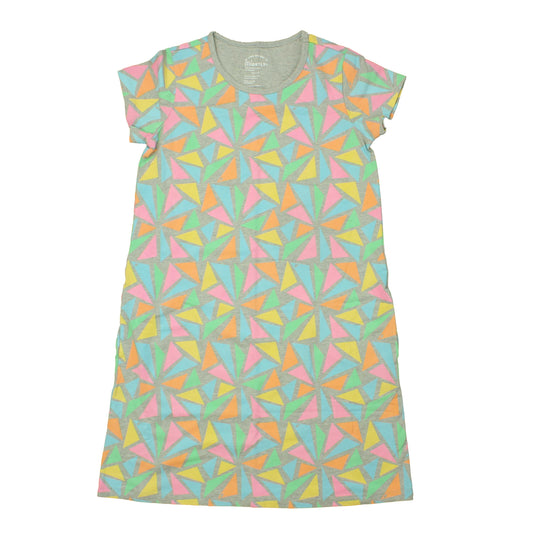 Mightly Girls Grey | Multi | Triangles Dress Size: 14 Years