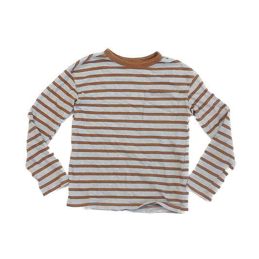 H&M Boys Grey | Mustard Long Sleeve Shirt Size: 8-10 Years Grey | Mustard