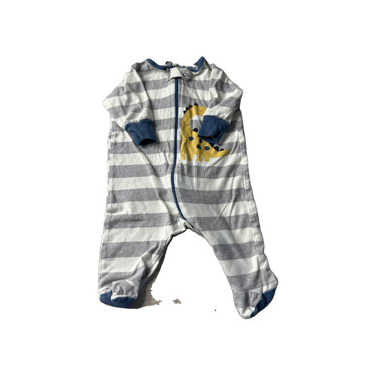 Gerber Childrenswear Unisex Grey | Navy Blue | Striped Pajamas Size: Newborn Grey | Navy Blue | Striped
