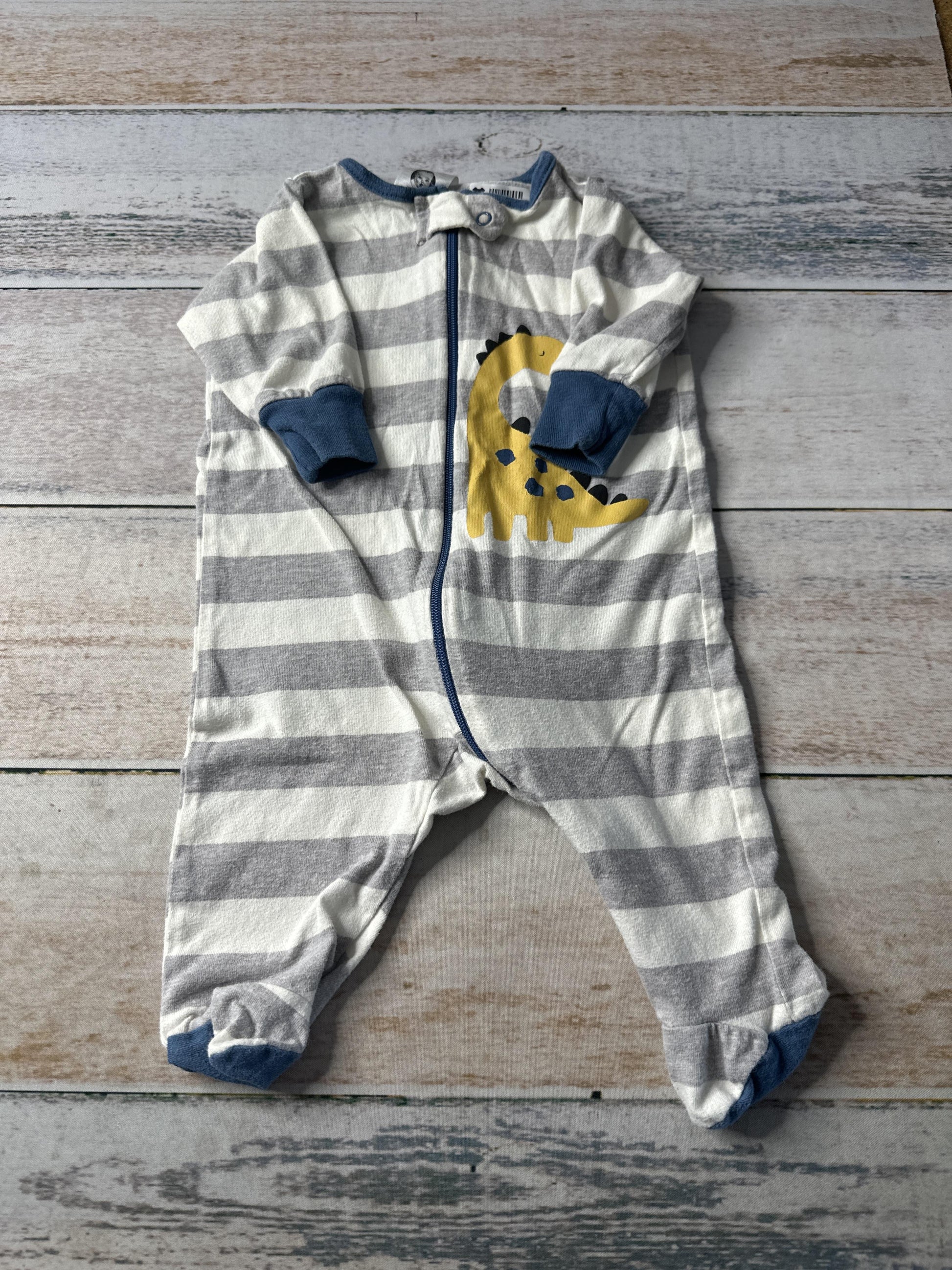 Gerber Childrenswear Unisex Grey | Navy Blue | Striped Pajamas Size: Newborn Grey | Navy Blue | Striped