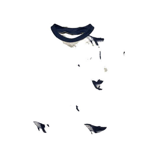 Honest Co Boys Grey | Navy Blue | whales Pajamas Size: 18 months Grey | Navy Blue | whales