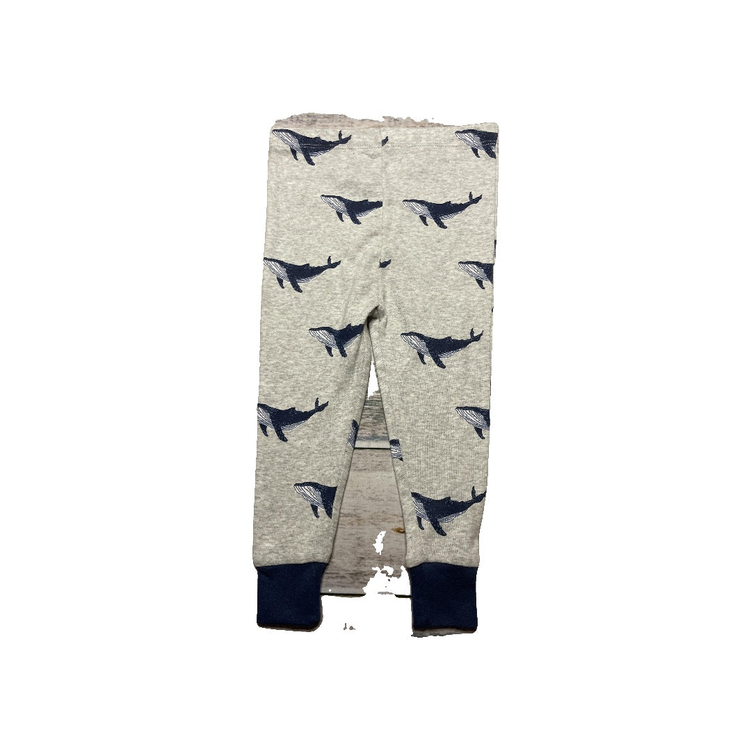 Honest Co Boys Grey | Navy Blue | whales Pajamas Size: 18 months Grey | Navy Blue | whales