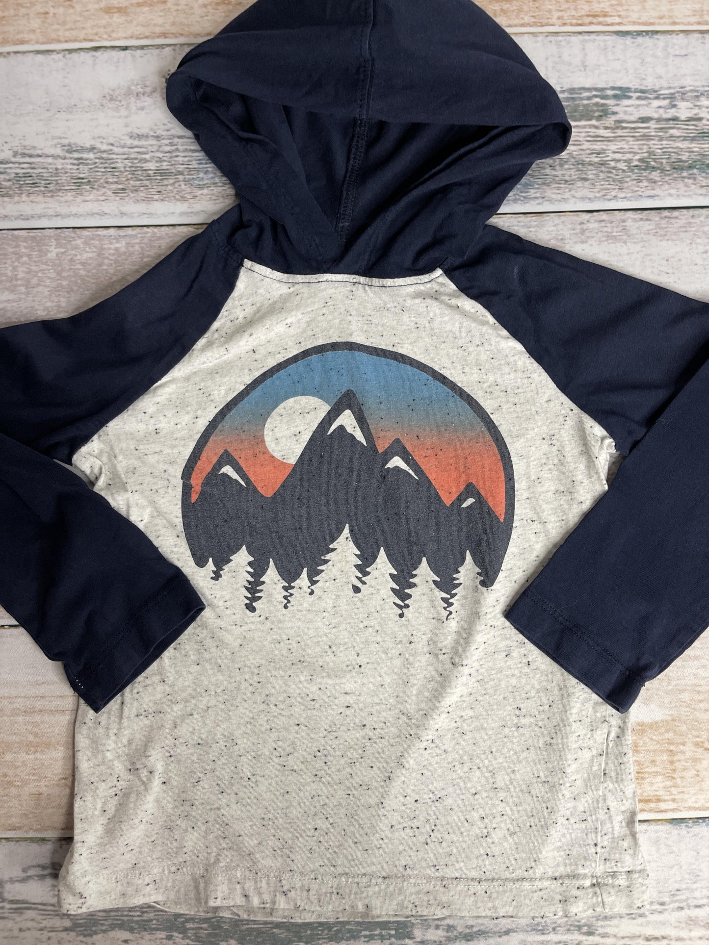 Gymboree Boys Grey | Navy Blue Hoodie Size: 4T Grey | Navy Blue