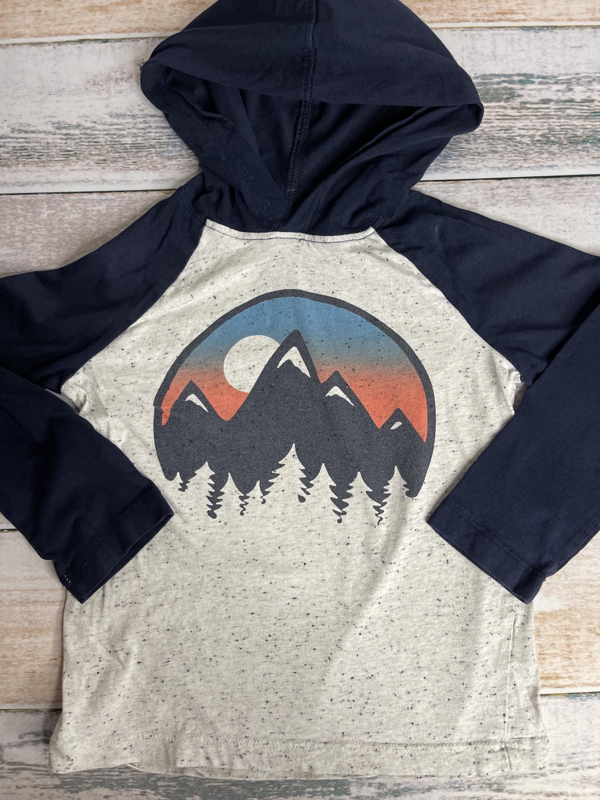 Gymboree Boys Grey | Navy Blue Hoodie Size: 4T Grey | Navy Blue