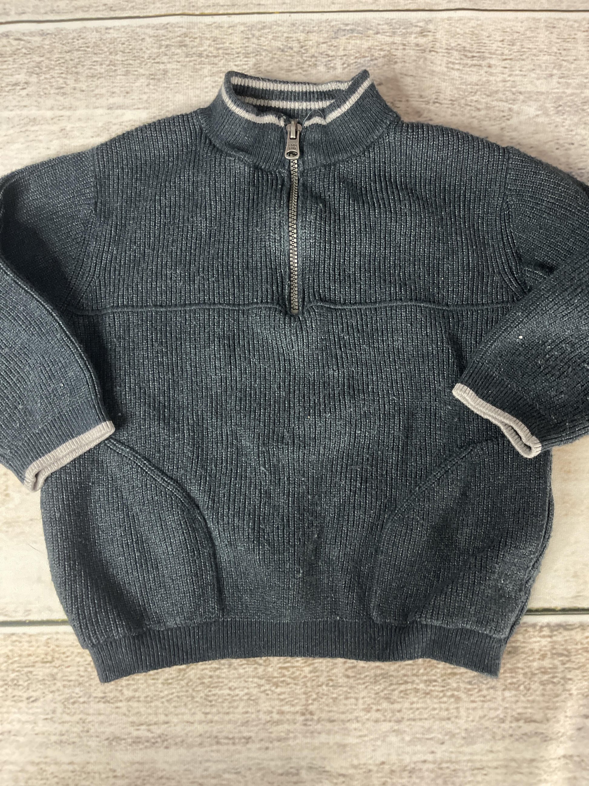 Zara Boys Grey | Navy Blue Sweater Size: 12-18 months Grey | Navy Blue