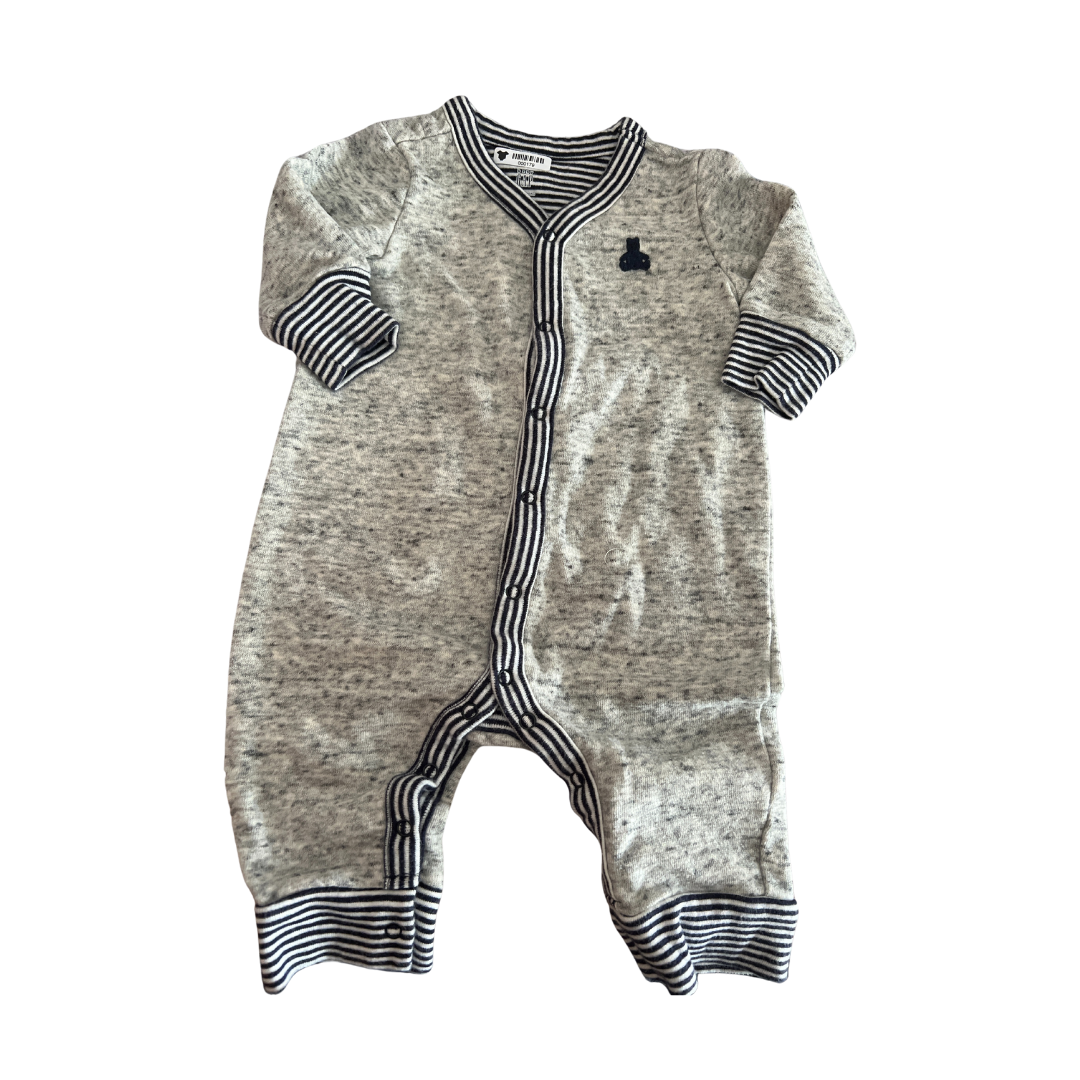 Gap Boys Grey | Navy Blue Long Sleeve Outfit Size: 0-3 months Grey | Navy Blue