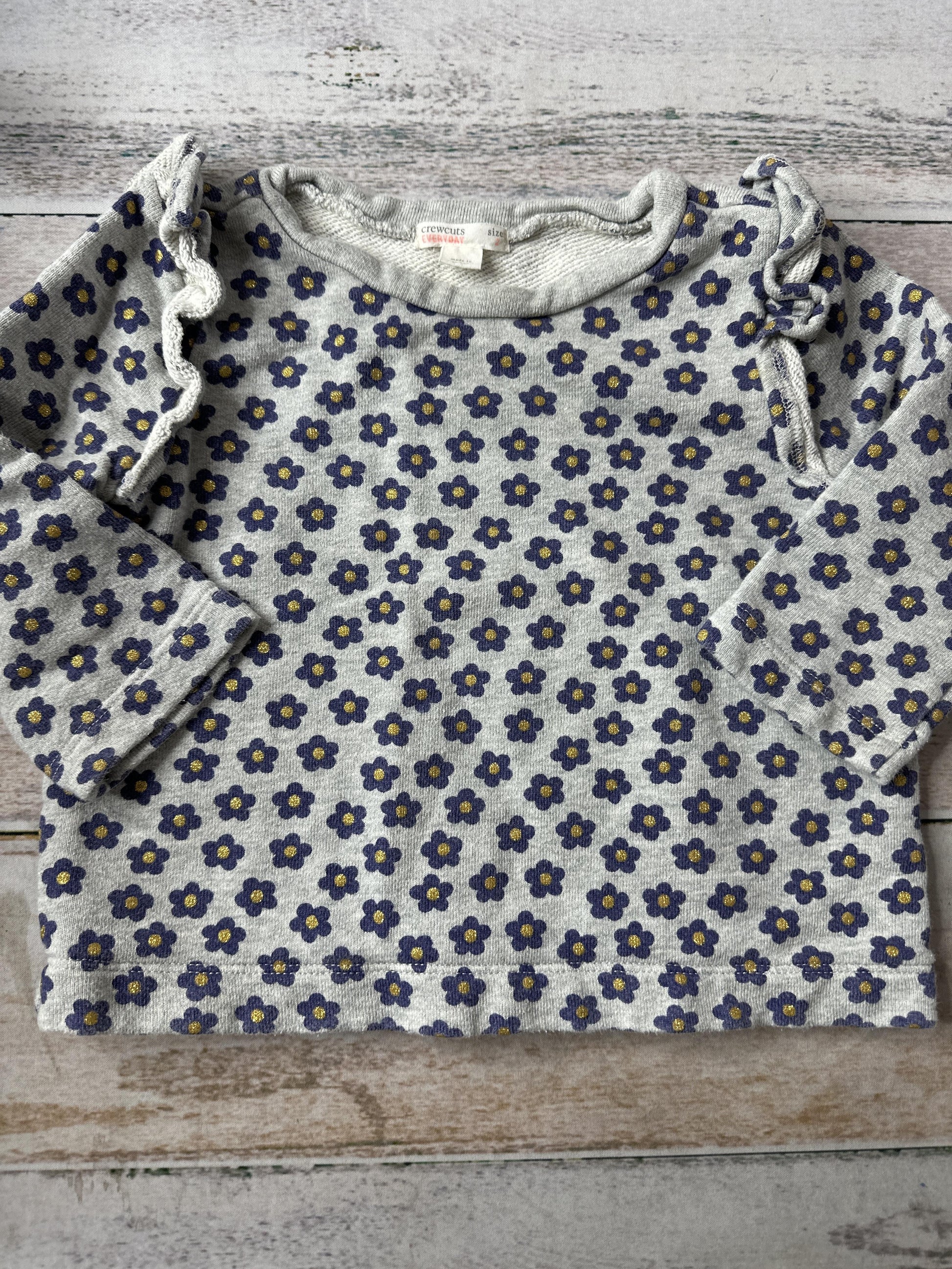 J Crew Unisex Grey | Navy Blue Sweater Size: 2T Grey | Navy Blue
