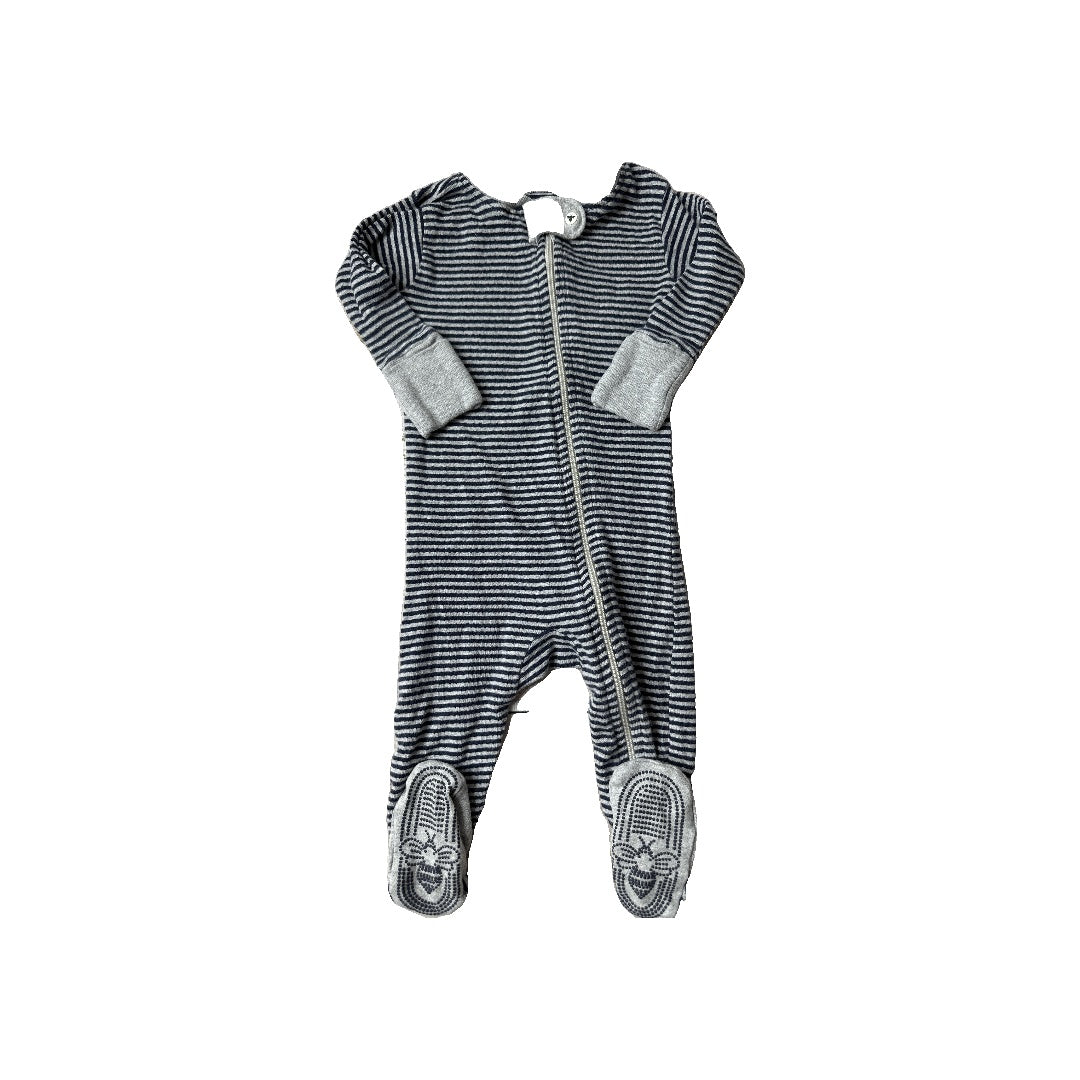 Burt's Bees Boys Grey | Navy Blue Long Sleeve Outfit Size: 0-3 months Grey | Navy Blue