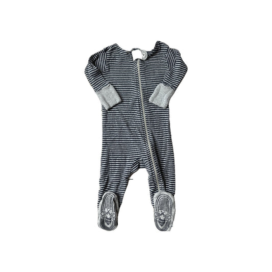 Burt's Bees Boys Grey | Navy Blue Long Sleeve Outfit Size: 0-3 months Grey | Navy Blue