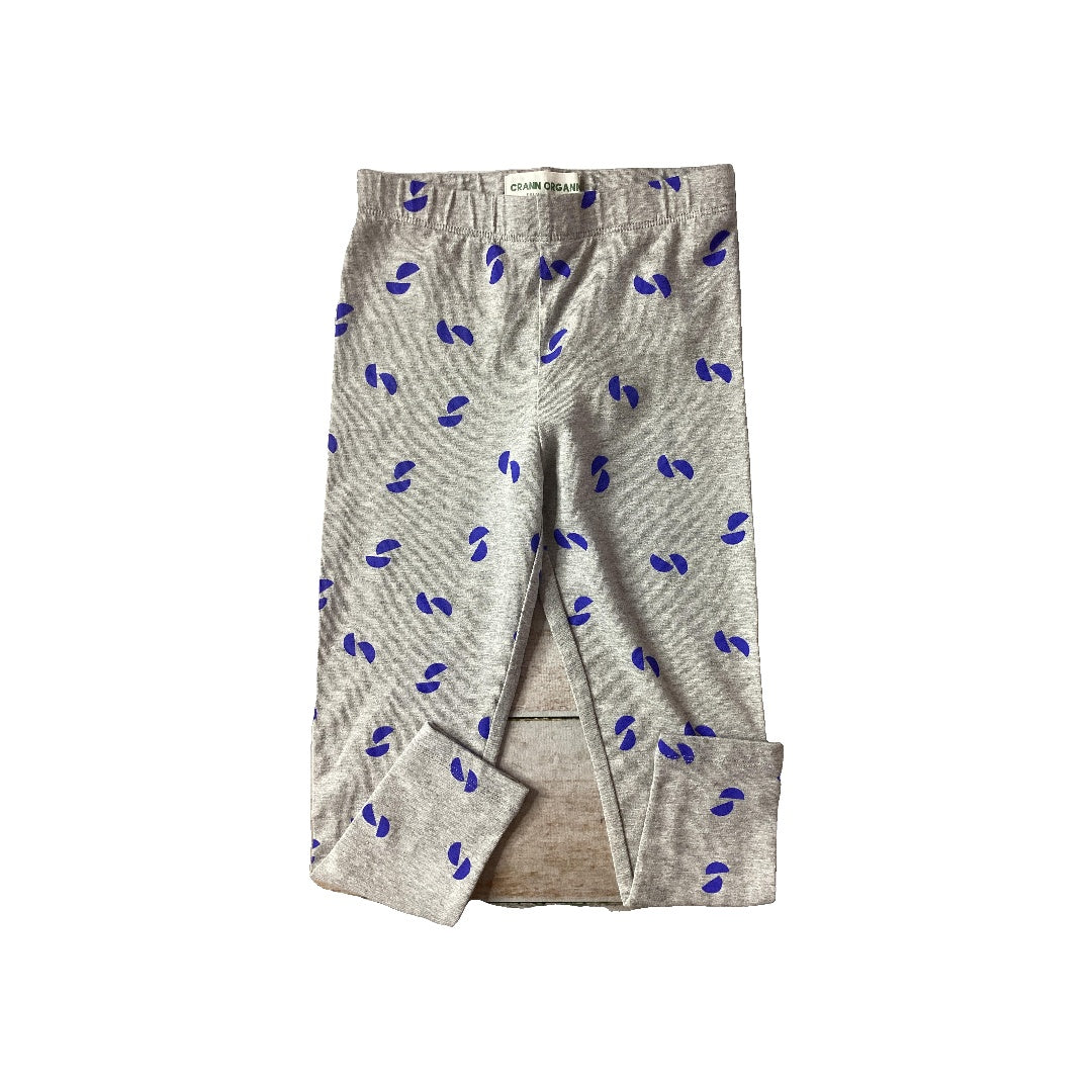 Crann Organic Girls Grey | Navy Blue Leggings Size: 4T Grey | Navy Blue