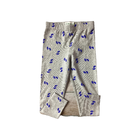 Crann Organic Girls Grey | Navy Blue Leggings Size: 4T Grey | Navy Blue