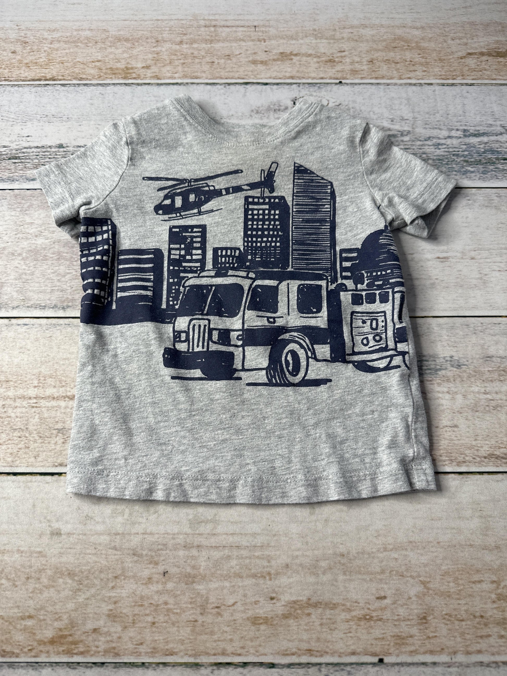 Carters Boys Grey | Navy Blue T-Shirt Size: 18 months Grey | Navy Blue